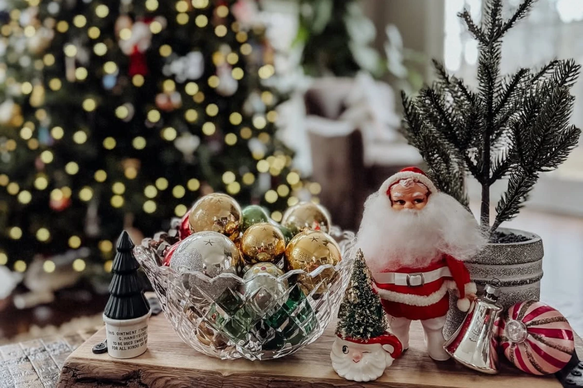 glasschale weihnachtlich dekorieren