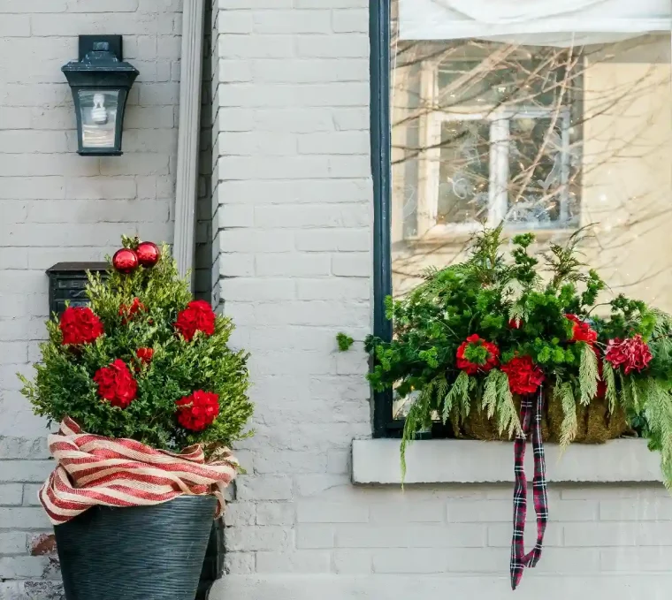 kübel einfach weihnachtlich dekorieren