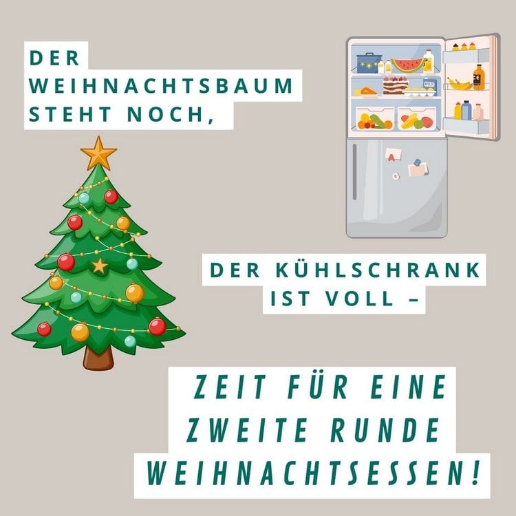 Lustige Sprüche zum 1. Weihnachtstag - Zeit für die zweite Runde Weihnachtsessen