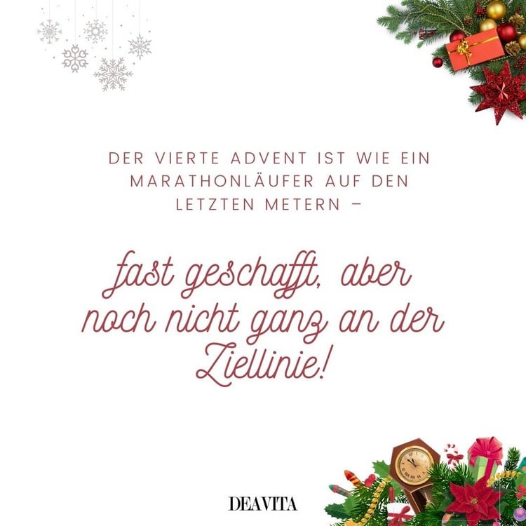 Lustige Sprüche zum 4. Advent für Freunde und Familie