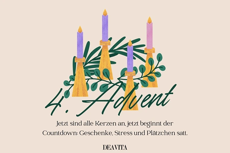 Lustige Sprüche zum 4. Advent zum Senden per Whatsapp