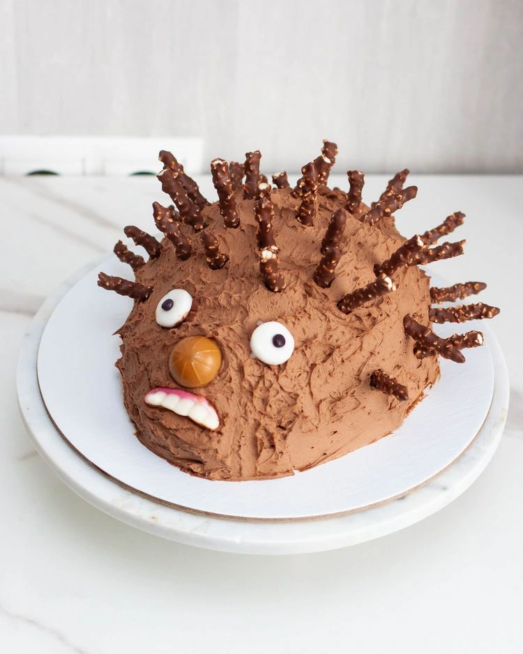 Lustigen Igel-Kuchen verzieren