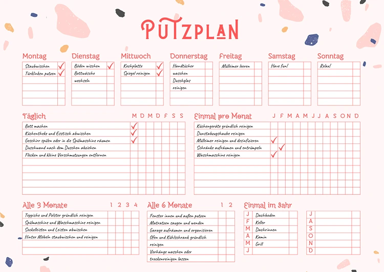 putzplan mustervorlage