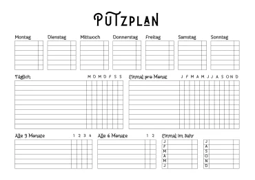 putzplan vorlage