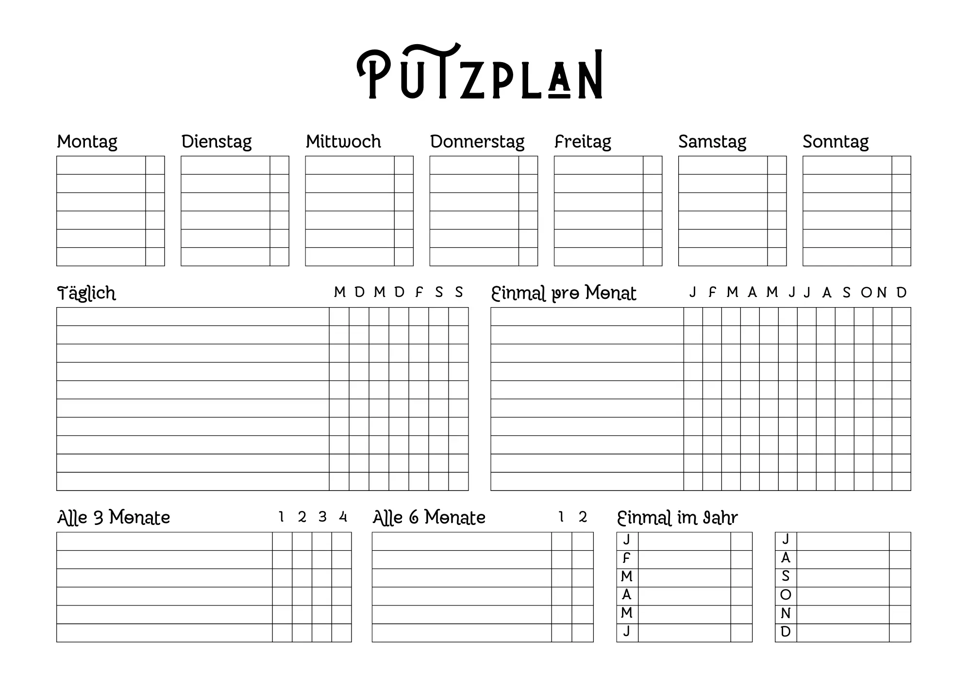 putzplan vorlage