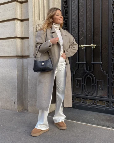 ugg mini kombinieren im eleganten stil office chic