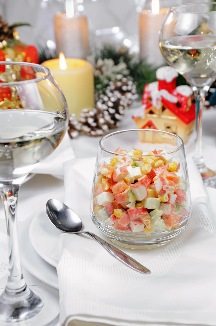 vorspeise im glas weihnachten mit krabbenstäbchen