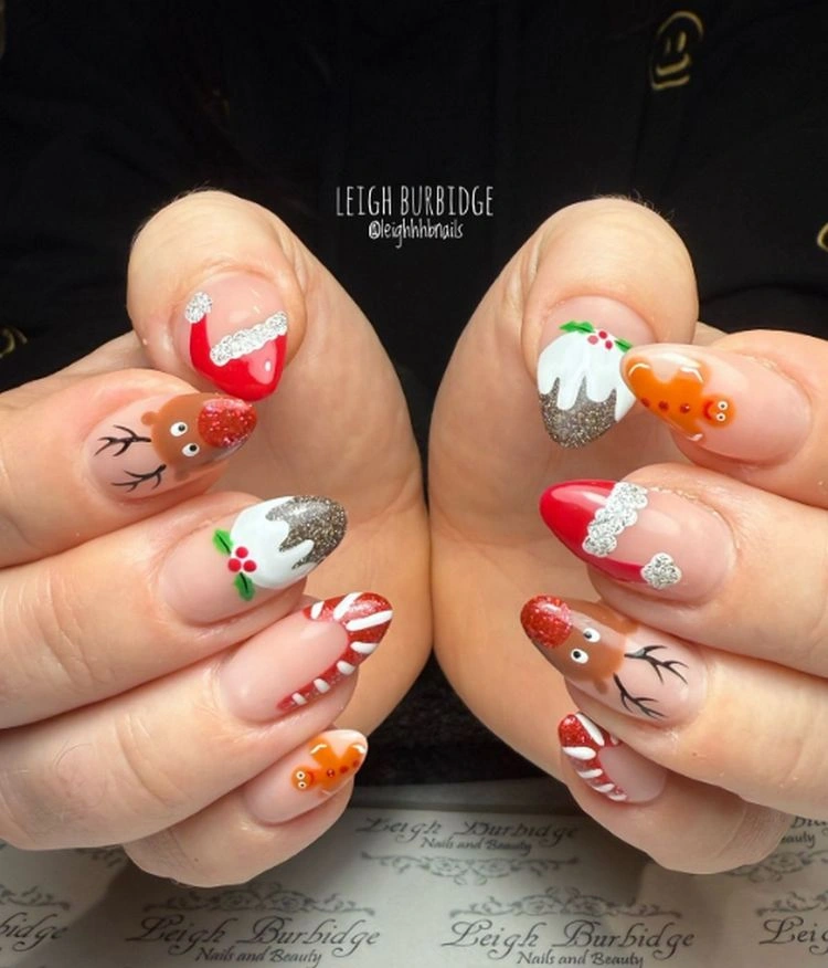 weihnachtliche nagelkunst