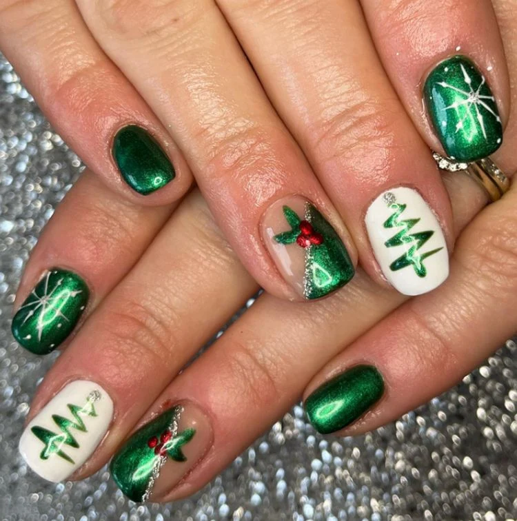 weihnachtliches design mit glitzer