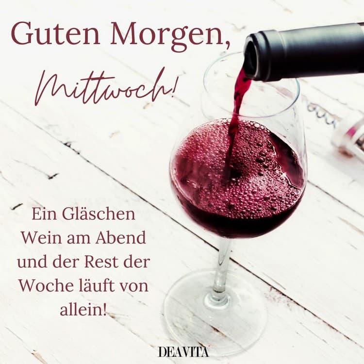 Ein Gläschen Wein am Mittwochabend für eine leichte Restwoche