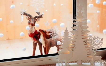 Fensterdeko mit Watte selber machen - Girlanden, Kränze und Schneemänner