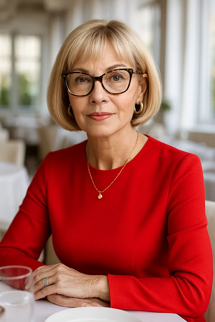 frisuren damen ab 60 mit brille eleganter french bob