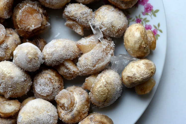 gefrorene champignons für die schnelle zubereitung