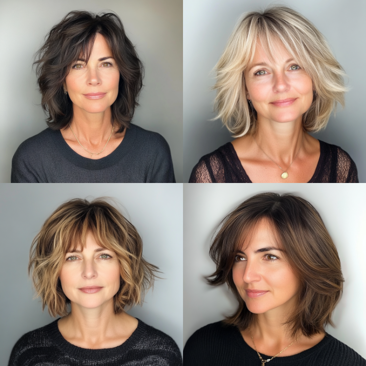 gestufter shaggy bob mit curtain bangs ab 50