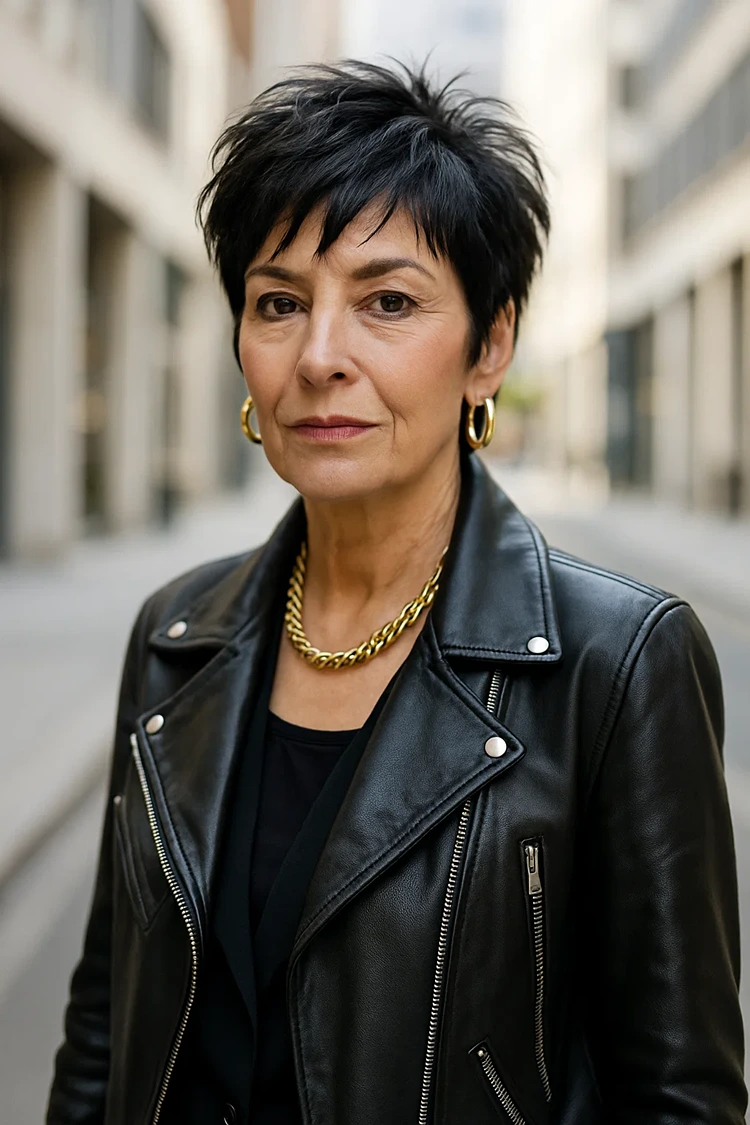 kurzhaarfrisuren 2025 ab 60 kurzer choppy cut mit struktur