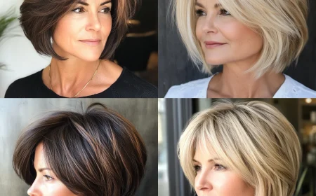 layered bob hairstyle women 55 years old style bixie cut