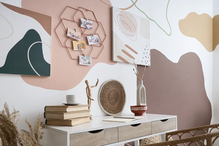 stilvolles home office mit boho vibes