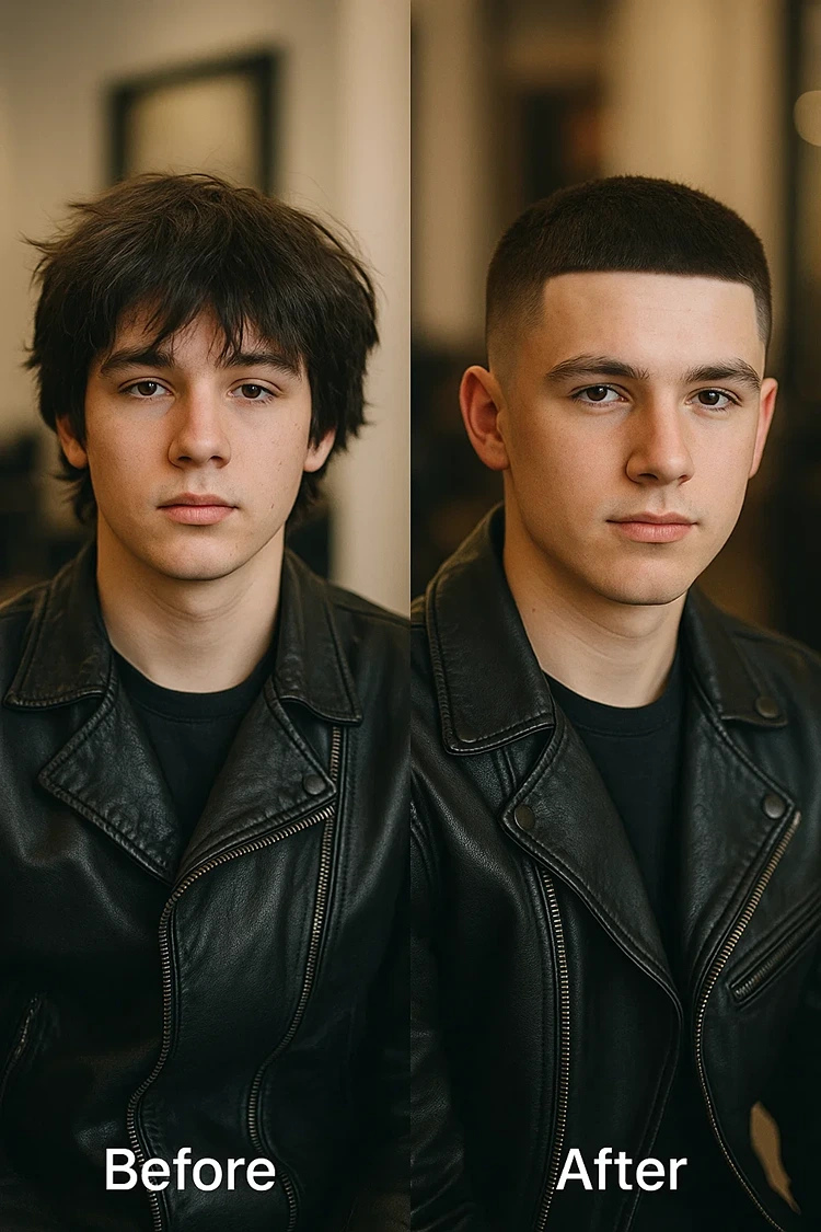 trendige frisuren für jungs crew cut vorher nachher