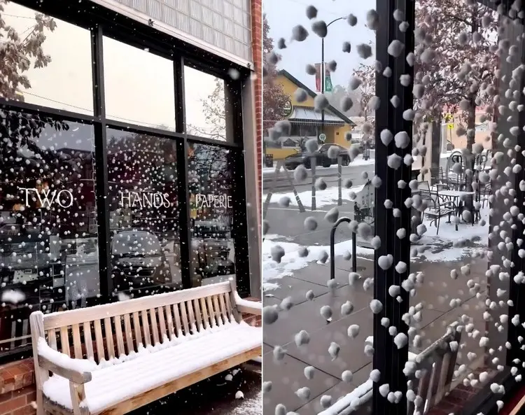 Vertikale Girlanden als Fensterdeko mit Watte basteln für den Winter