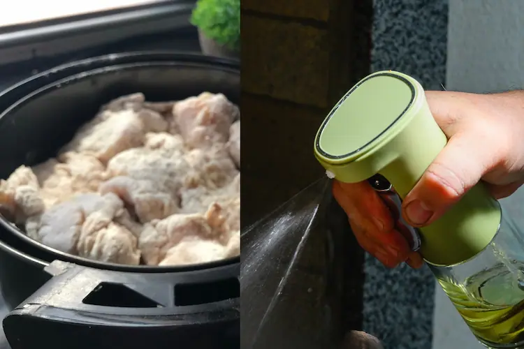 wie viel öl champignons im airfryer