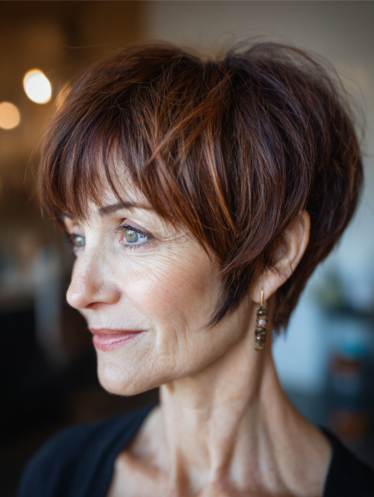 bixie cut mit pony und volumen ab 50