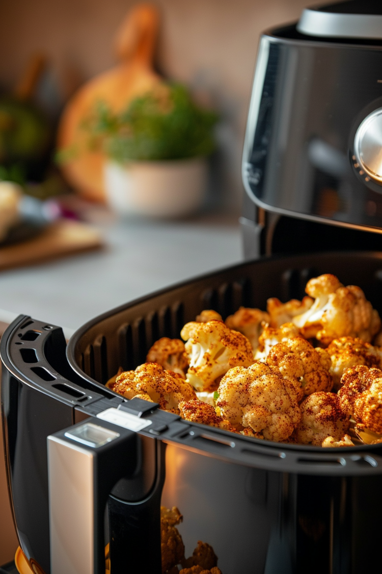 blumenkohl in der heißluftfritteuse zubereiten