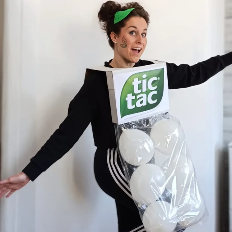 diy tic tac kostüm mint