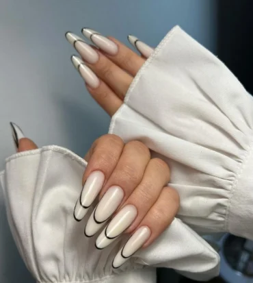 doppelte french tips sorgen für eleganz