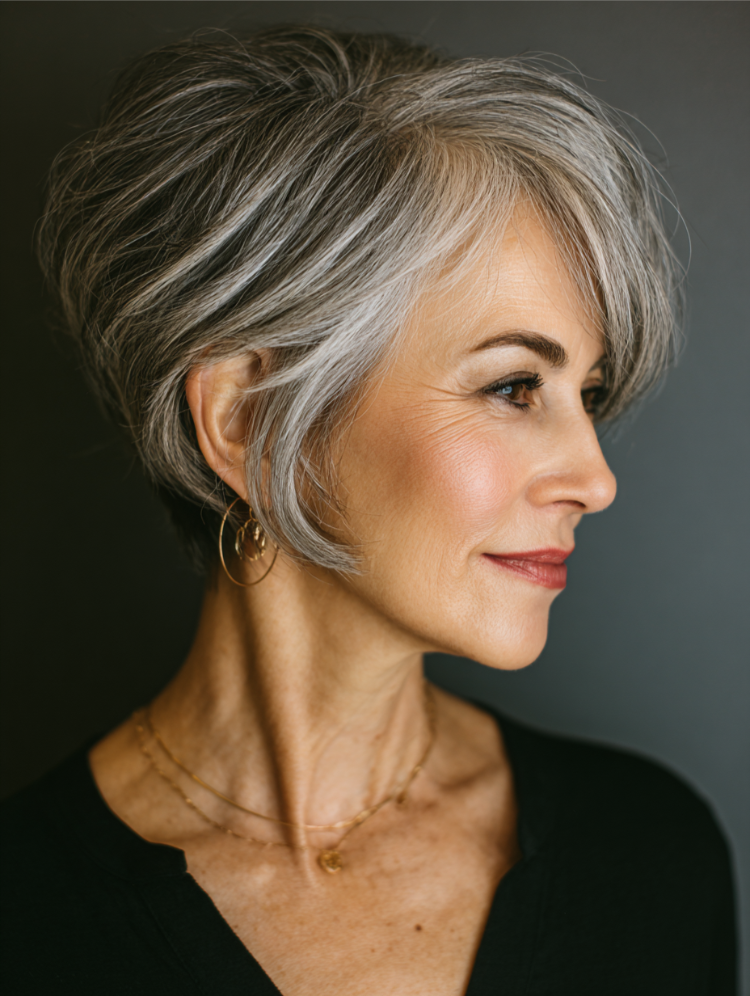 eleganter bixie cut für feines haar ab 50