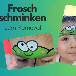 Frosch schminken für Kinder zum Karneval mit einfachen Anleitungen