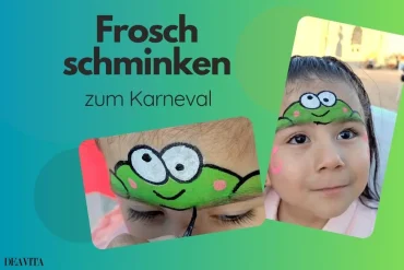 Frosch schminken für Kinder zum Karneval mit einfachen Anleitungen