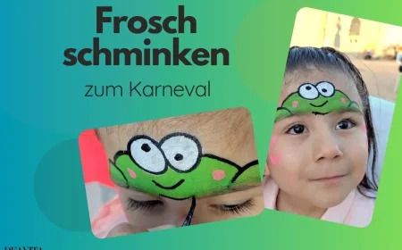 Frosch schminken für Kinder zum Karneval mit einfachen Anleitungen