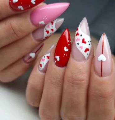 gelnägel zum valentintstag coole nageldesigns