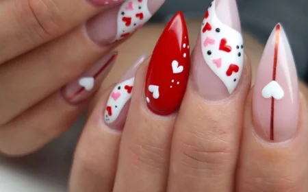 gelnägel zum valentintstag coole nageldesigns