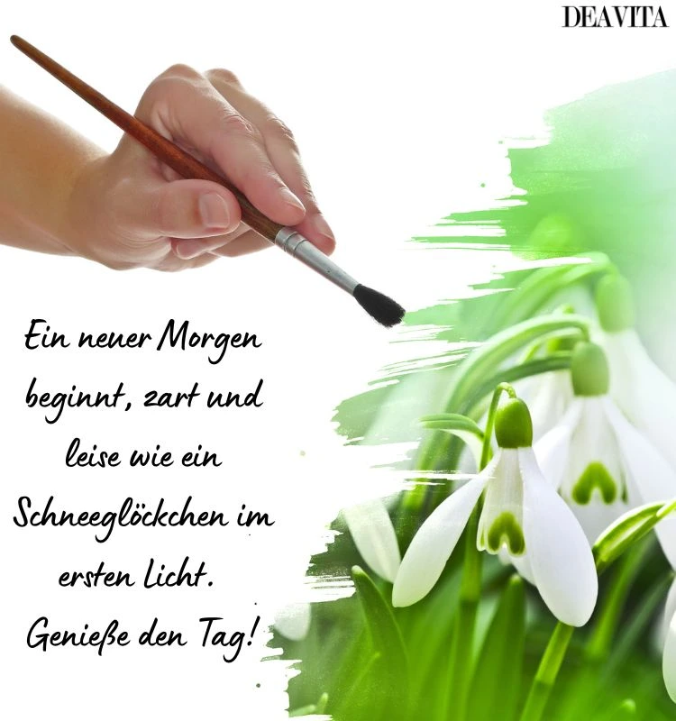 guten morgen bilder mit schneeglöckchen