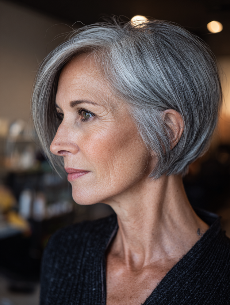 klassischer bixie cut, glatt