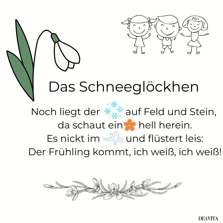 kurzes schneeglöckchen gedicht kinder