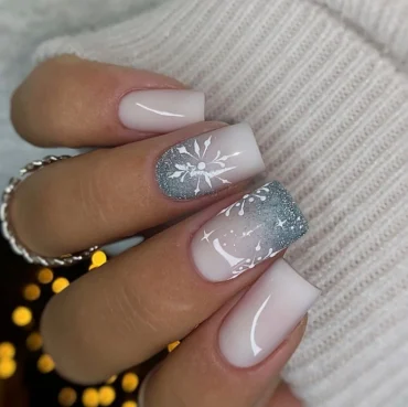 milchig weiße gelnägel für den winter inspo