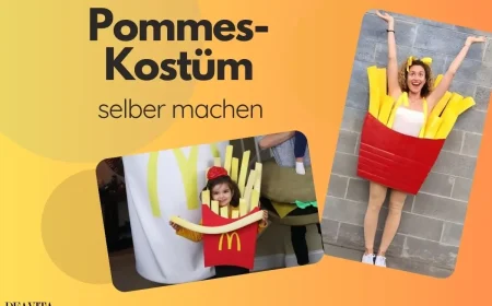 Pommes-Kostüm selber machen mit Pappe und Schaumstoff