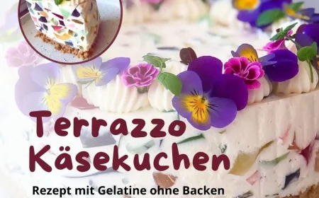 Rezept für Terrazzo Käsekuchen ohne Backen mit Gelatine