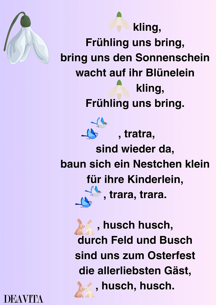 schneeglöckchen gedicht kinder mit bildern