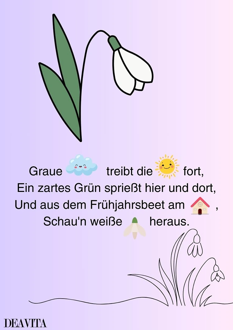 schneeglöcken gedicht für kindergarten frühling begrüßen