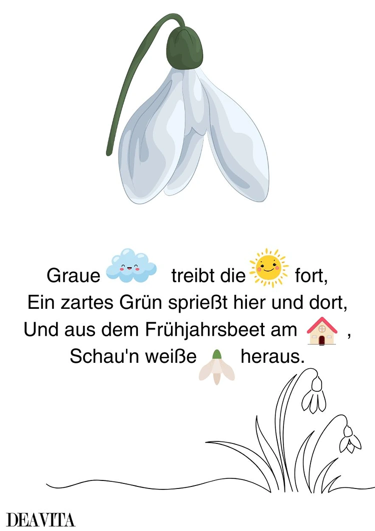 schneeglöcken gedicht für kindergarten frühling begrüßen