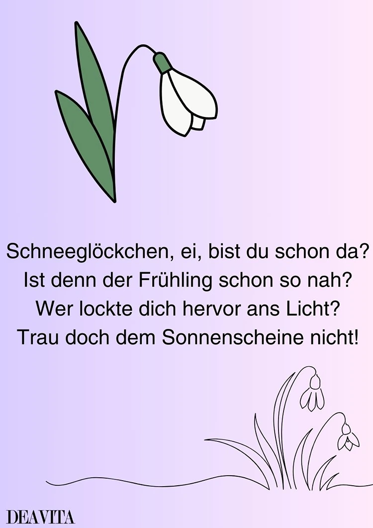 schneeglöcken gedicht kleinkinder kindergarten