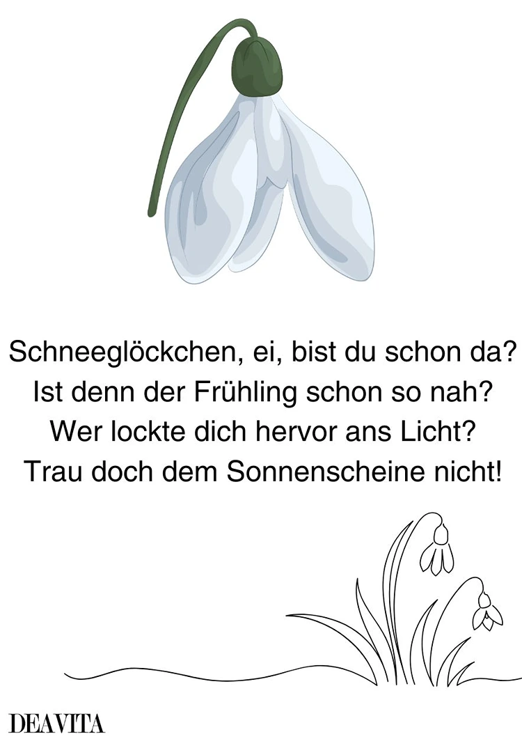 schneeglöcken gedicht kleinkinder kindergarten
