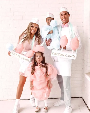 zuckerwatte kostüme ideen für familie
