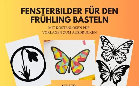 Fensterbilder für den Frühling basteln mit PDF-Vorlagen zum Ausdrucken