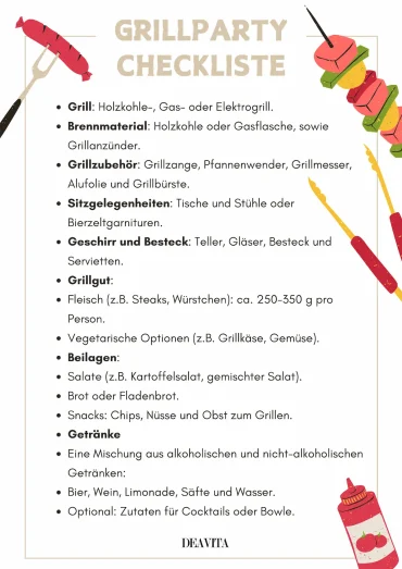 grillparty planen checkliste