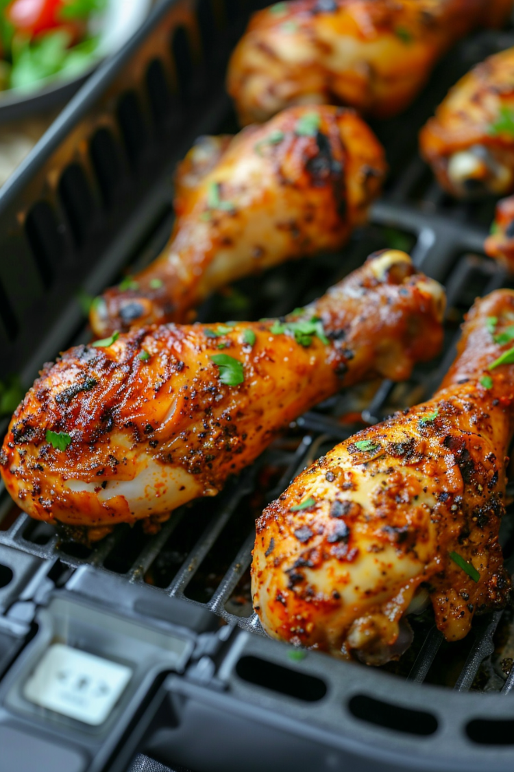 hähnchenschenkel mit kräutern, im airfryer gebacken