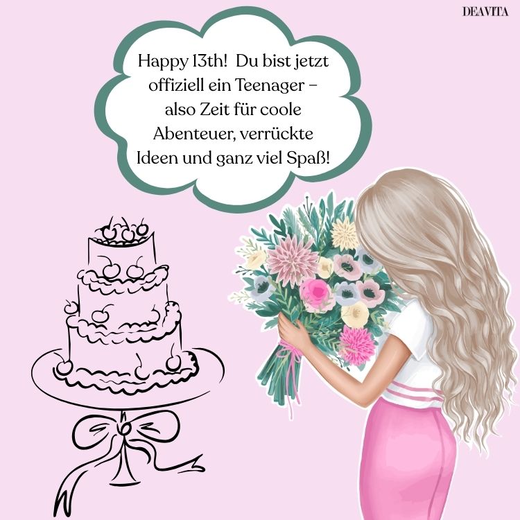 sprüche zum 13 geburtstag mädchen schöne bilder